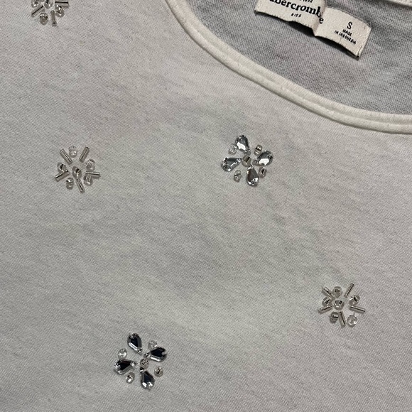 White jeweled Abercrombie Kids shirt - Picture 3 of 4